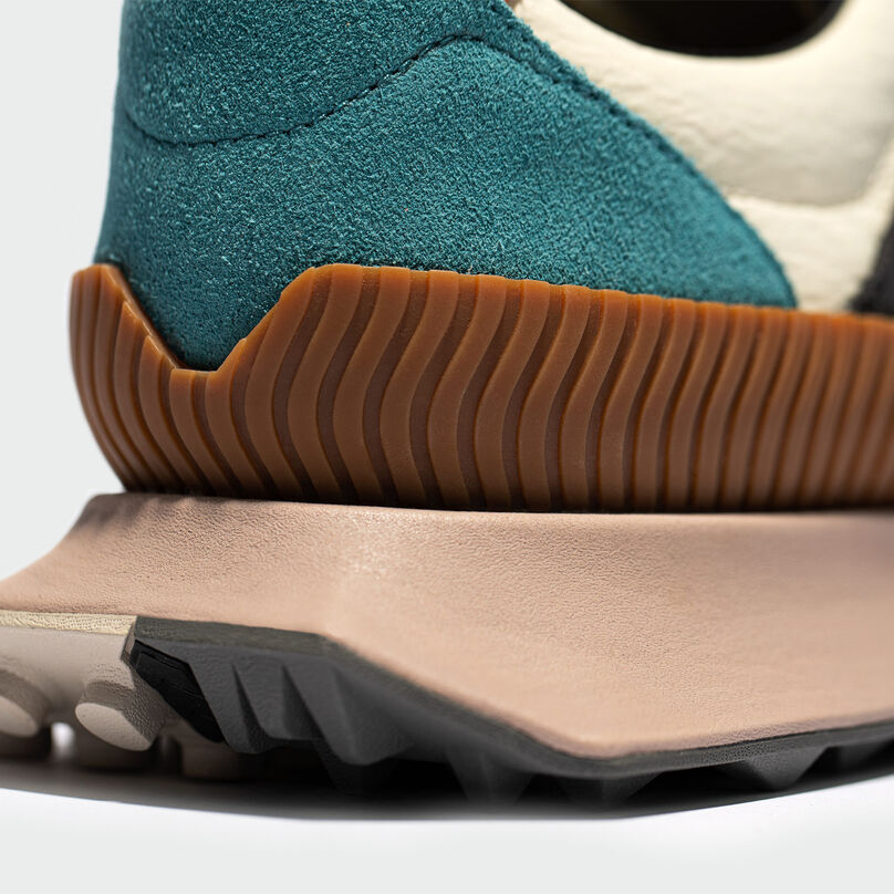 Close up detail of XC-72 heel showing patterns and materials