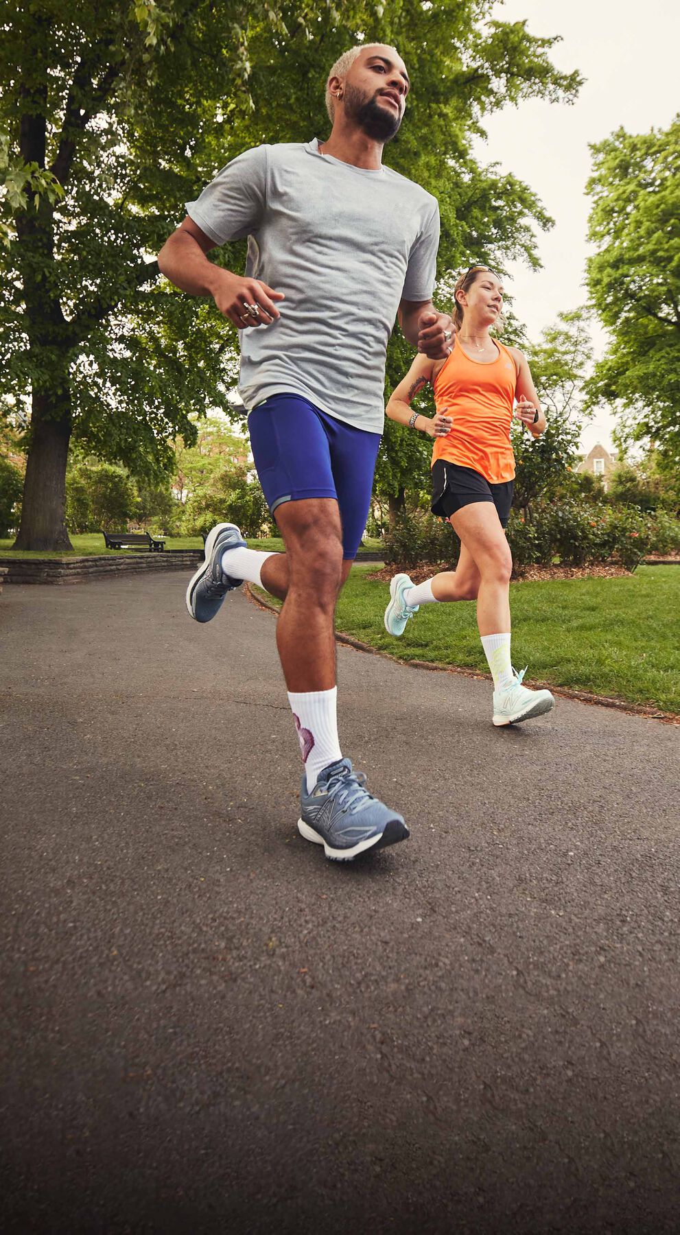 people running in the park